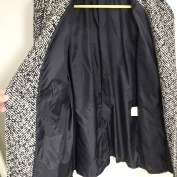 Vintage 80s Weather Wise by Micki Womens Wool Blend Speckled Pea Coat - Picture 10 of 13